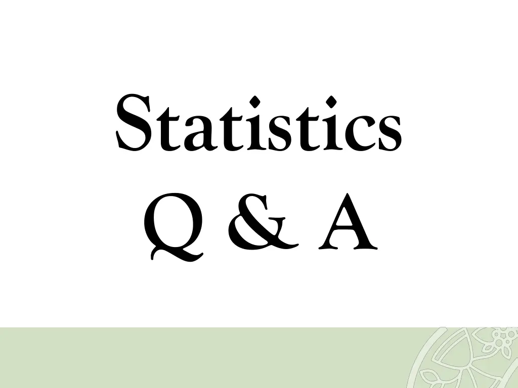 statistics q a
