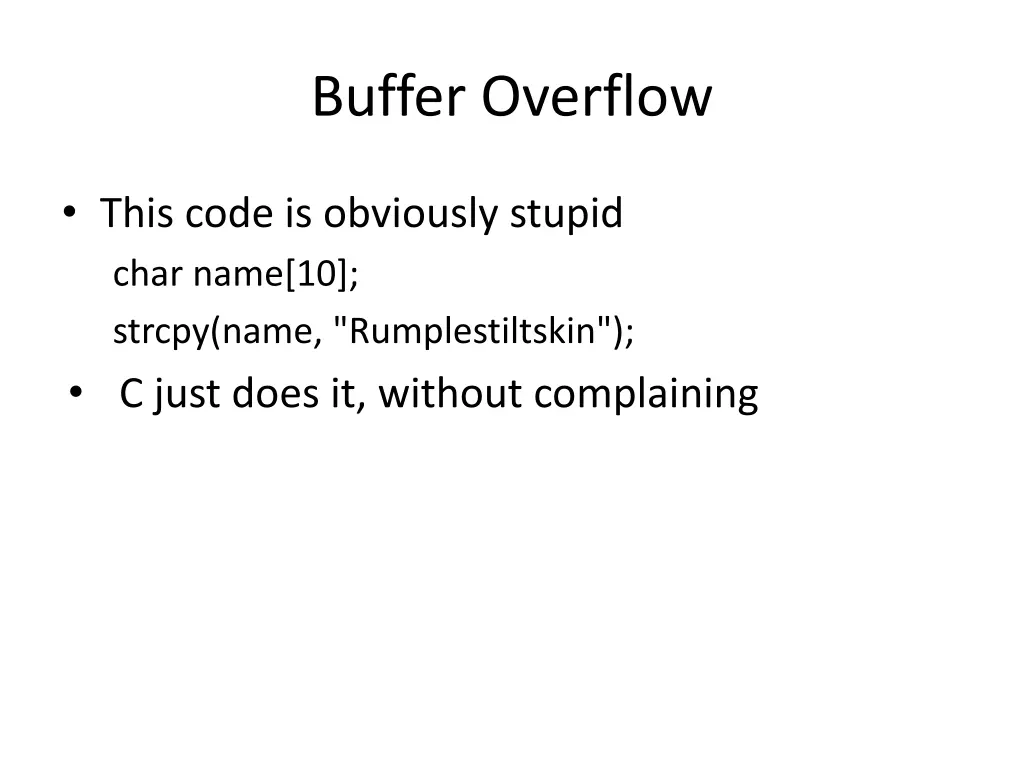 buffer overflow
