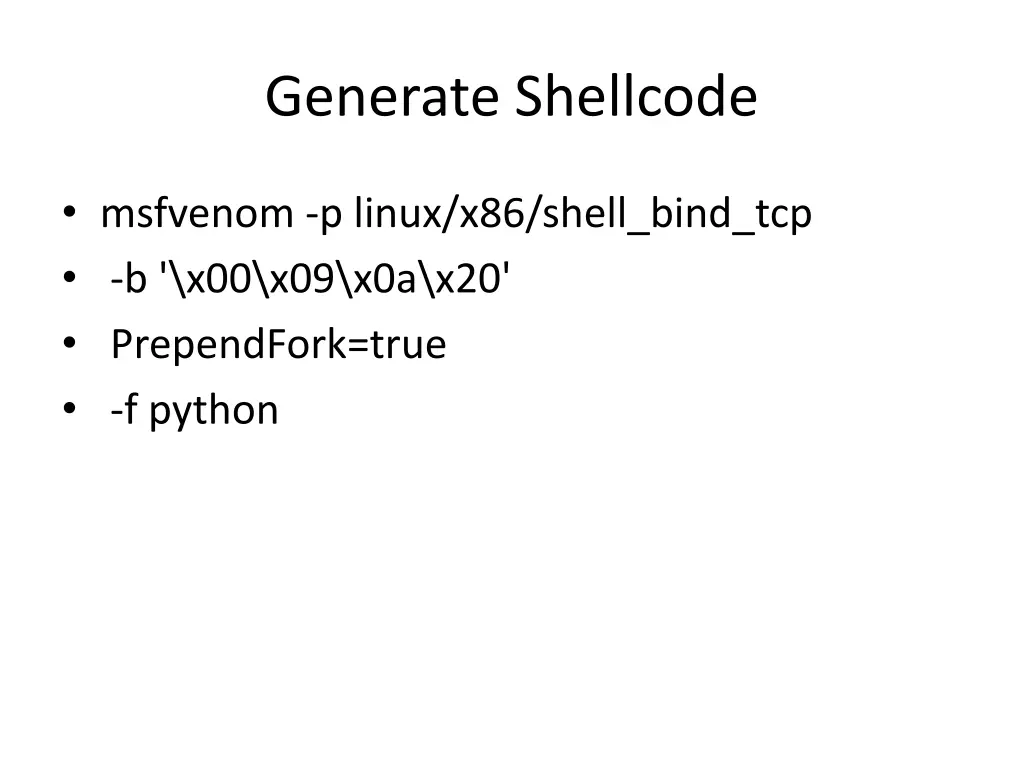 generate shellcode