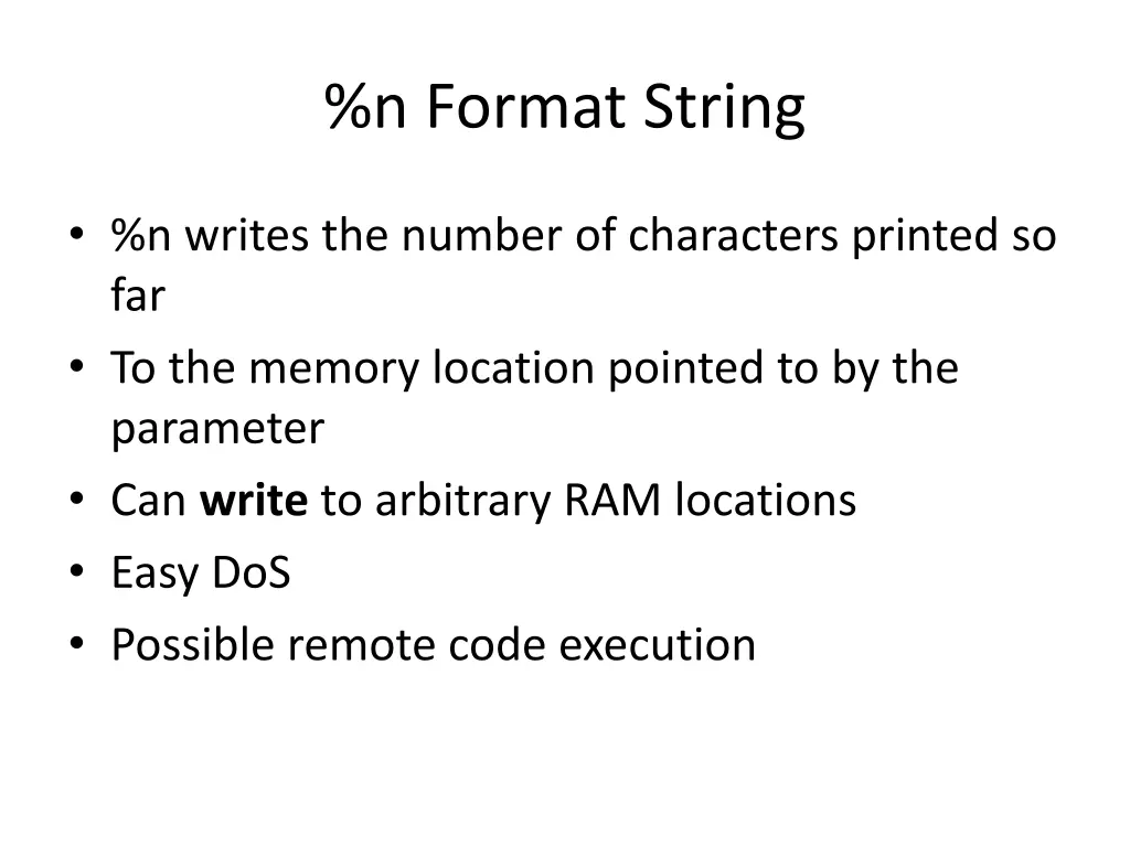 n format string