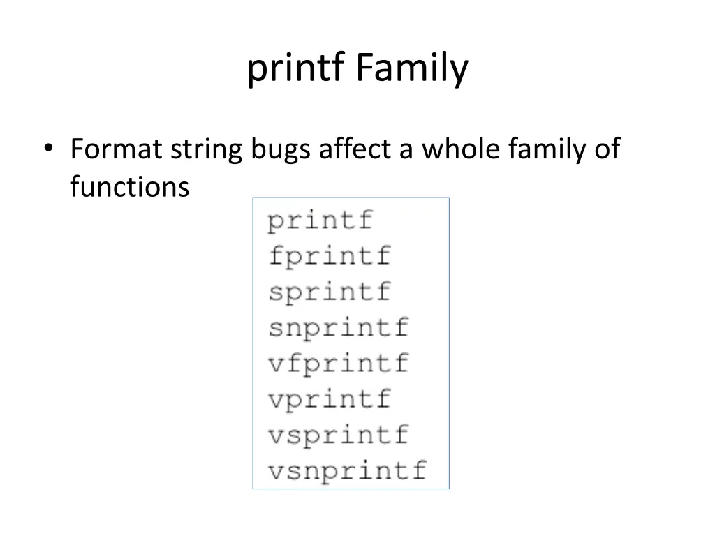 printf family