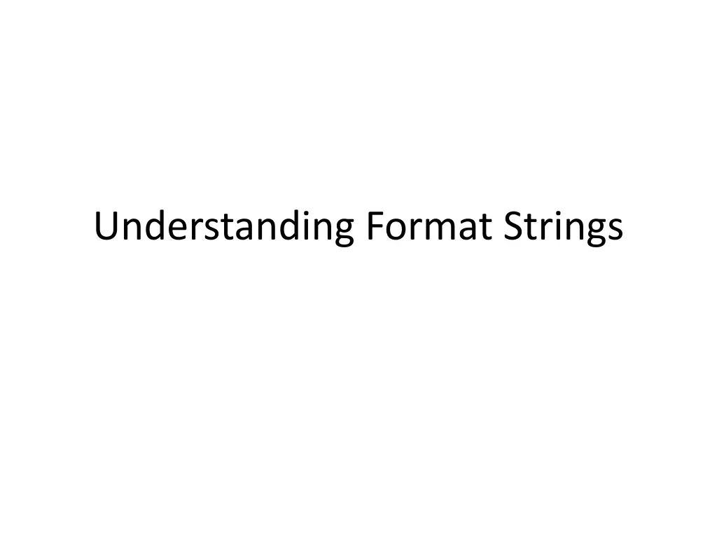 understanding format strings