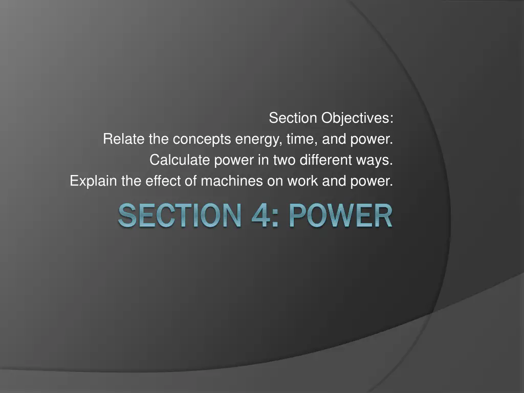 section objectives 1