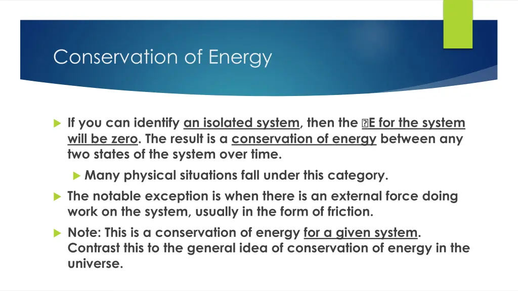 conservation of energy