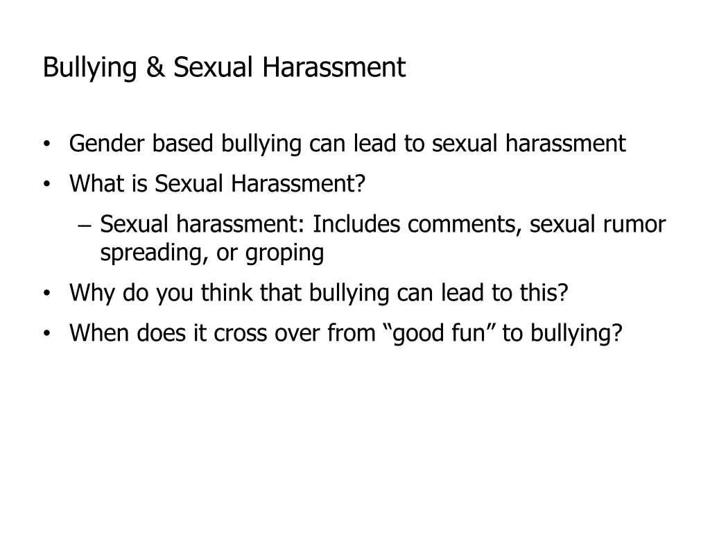 bullying sexual harassment