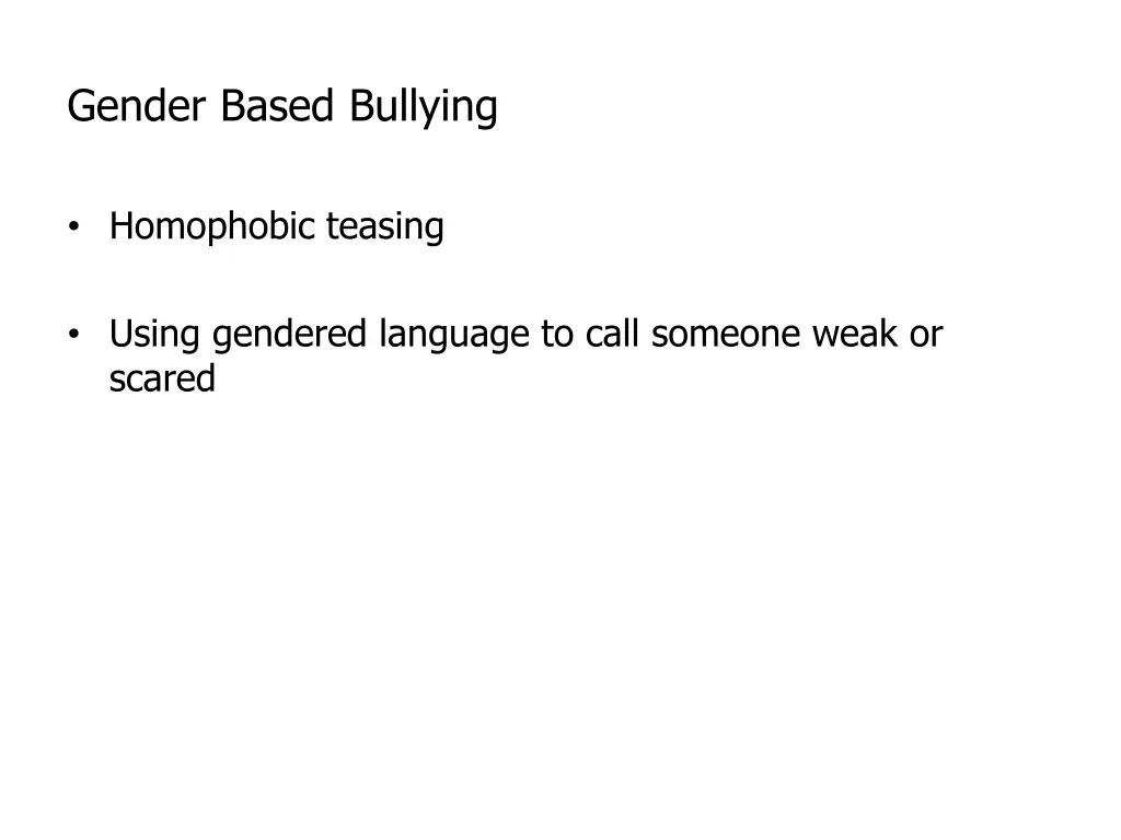 gender based bullying
