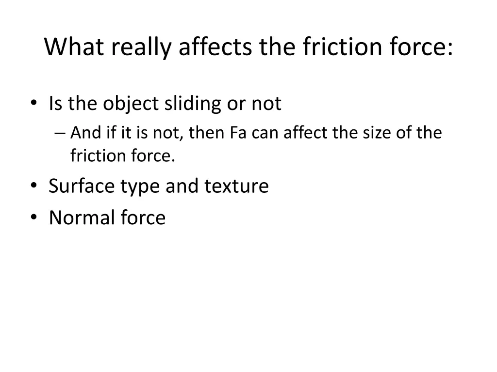 what really affects the friction force