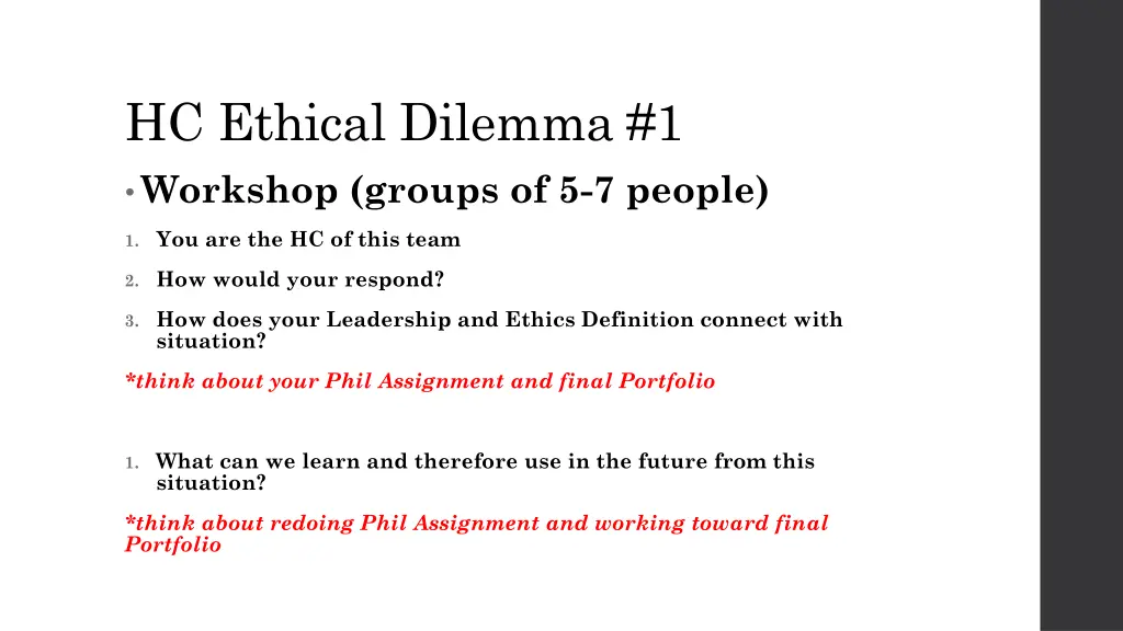 hc ethical dilemma 1 workshop groups of 5 7 people