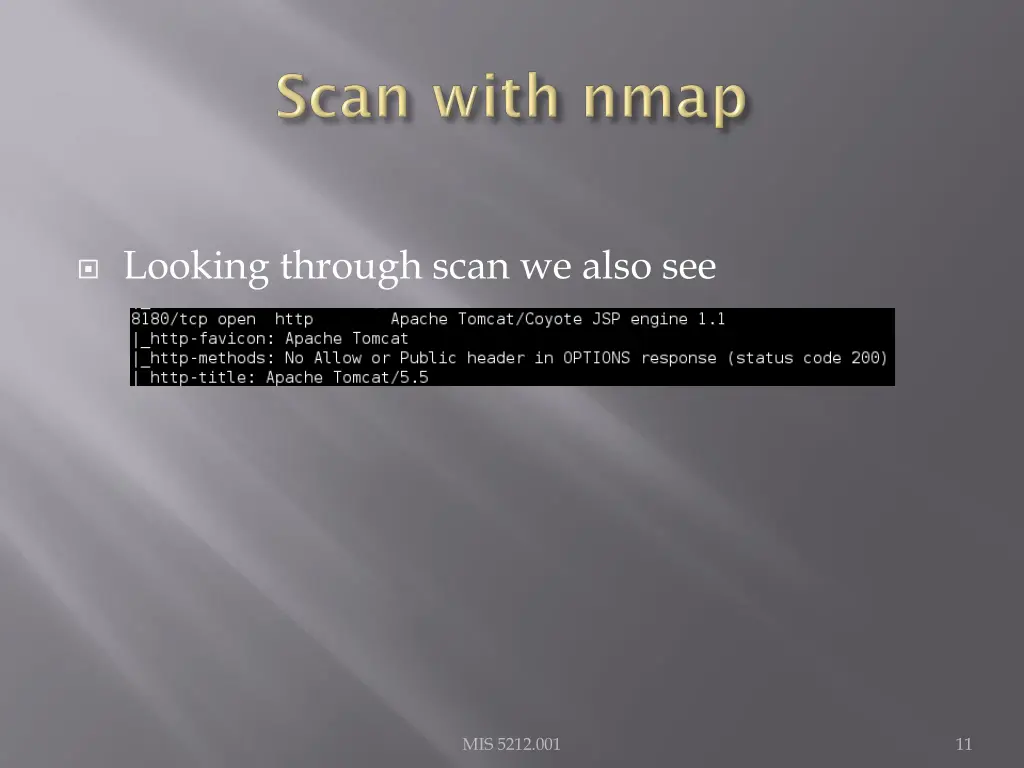 looking through scan we also see