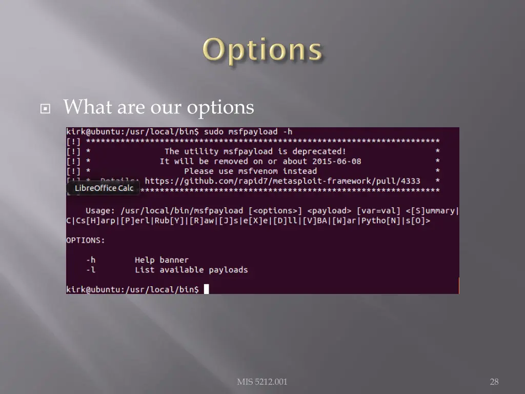 what are our options