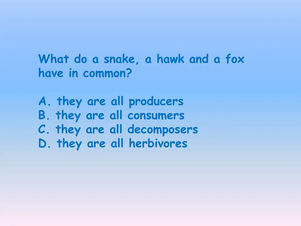 what do a snake a hawk and a fox have in common