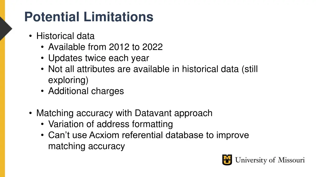potential limitations