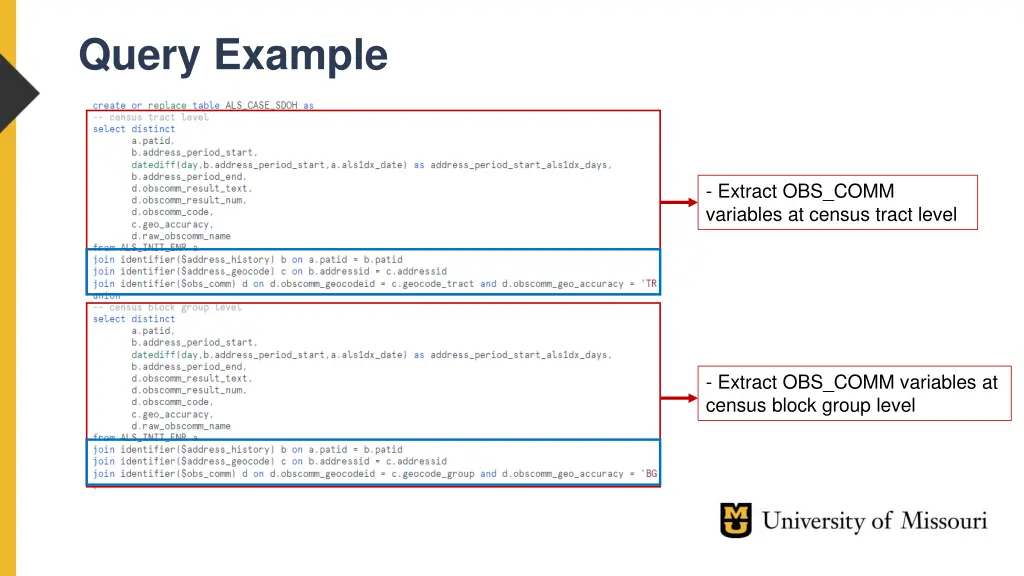 query example