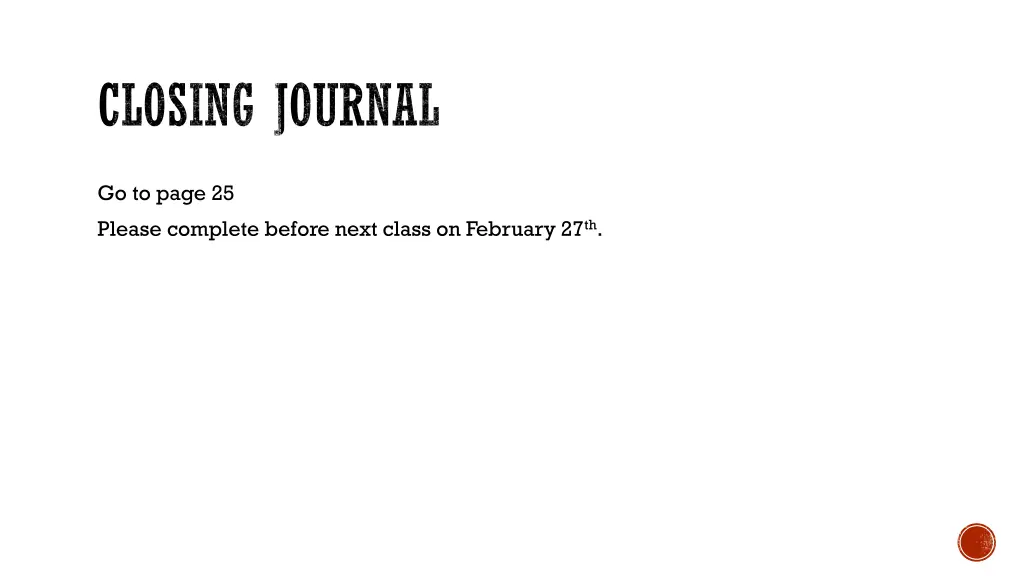 closing journal
