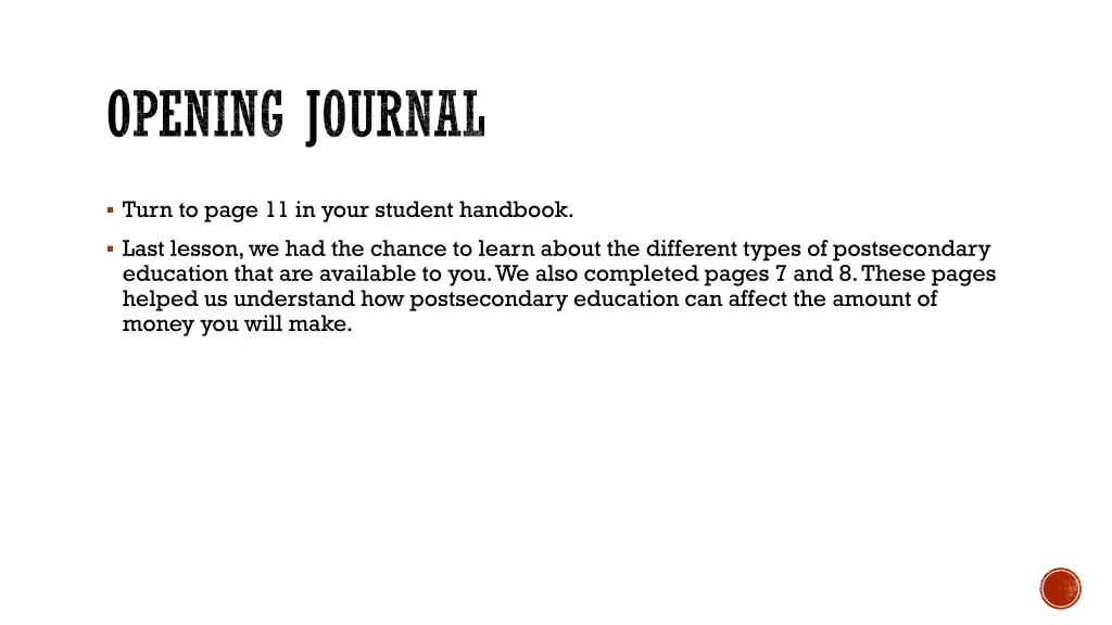 opening journal