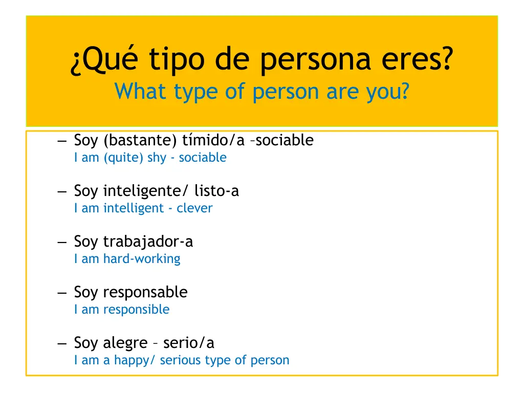 qu tipo de persona eres what type of person