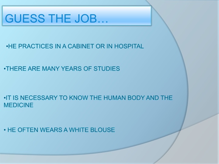 guess the job