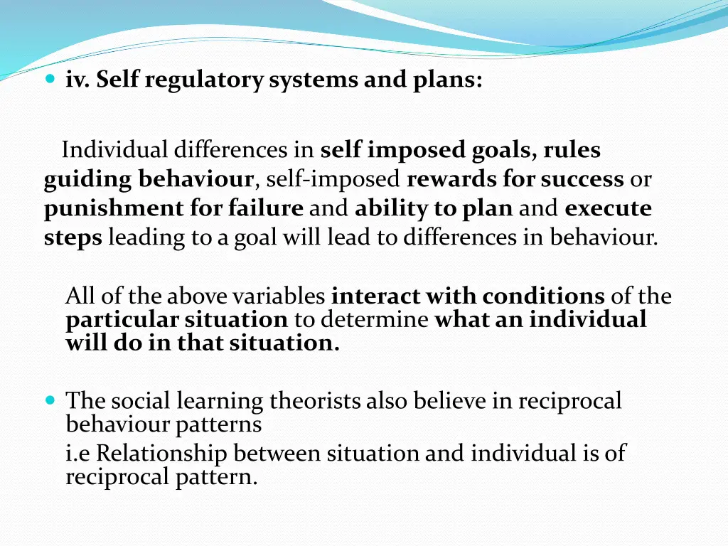 iv self regulatory systems and plans