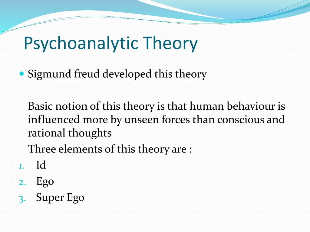psychoanalytic theory