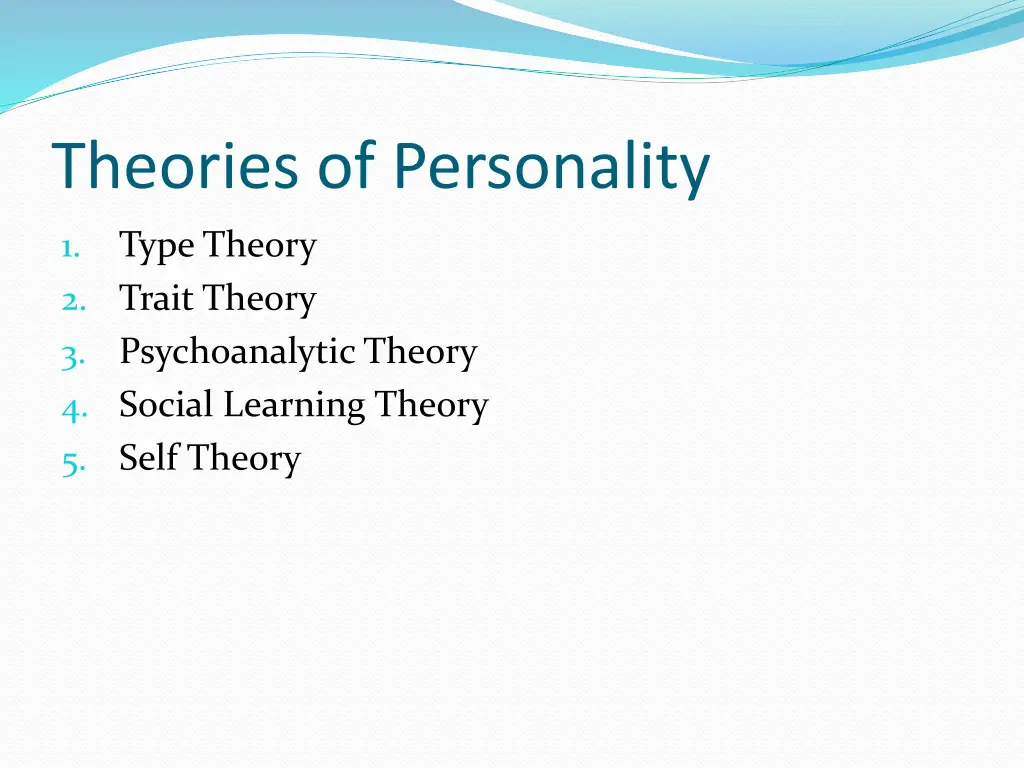 theories of personality