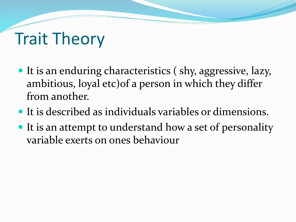trait theory