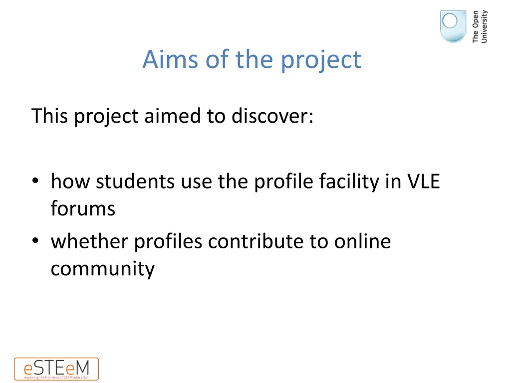 aims of the project