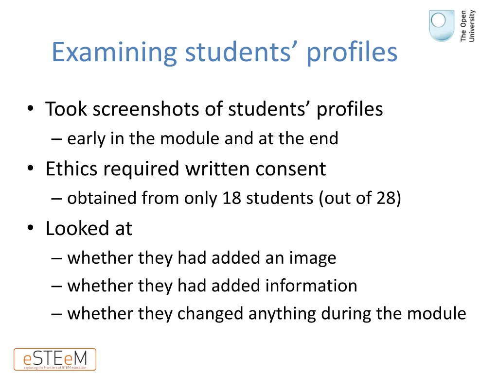 examining students profiles