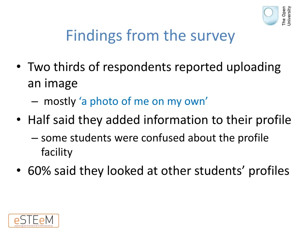 findings from the survey