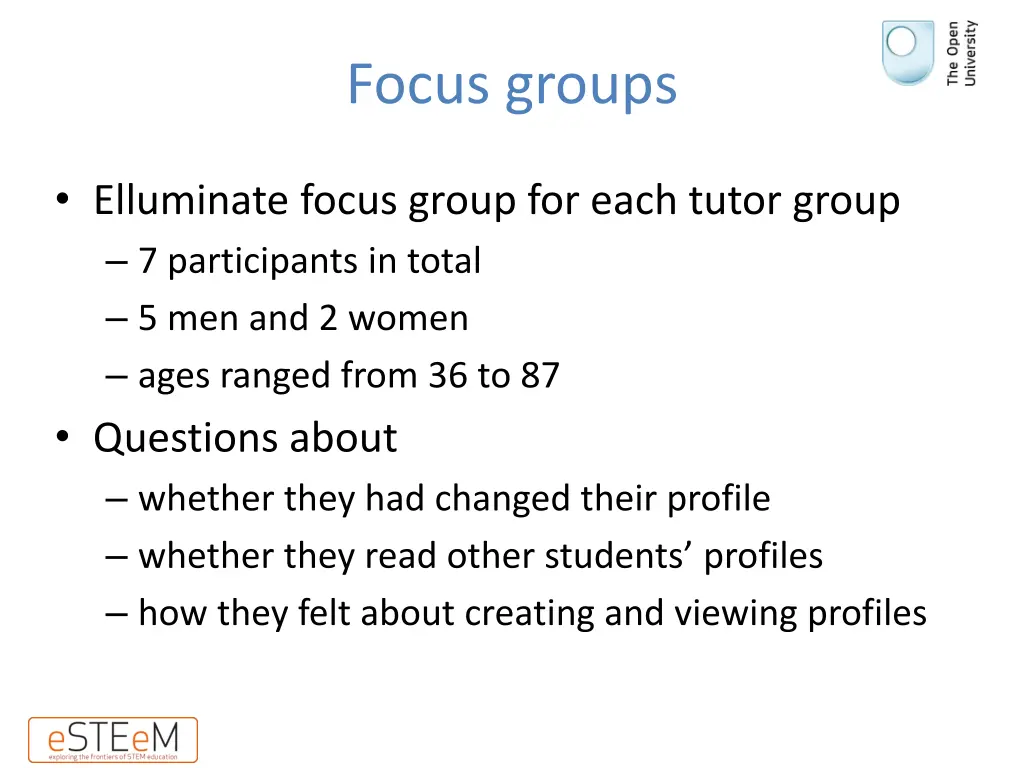 focus groups
