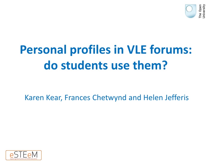 personal profiles in vle forums do students