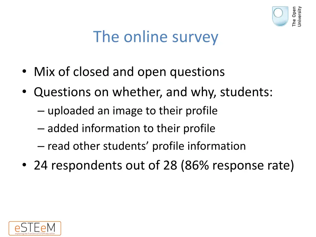 the online survey
