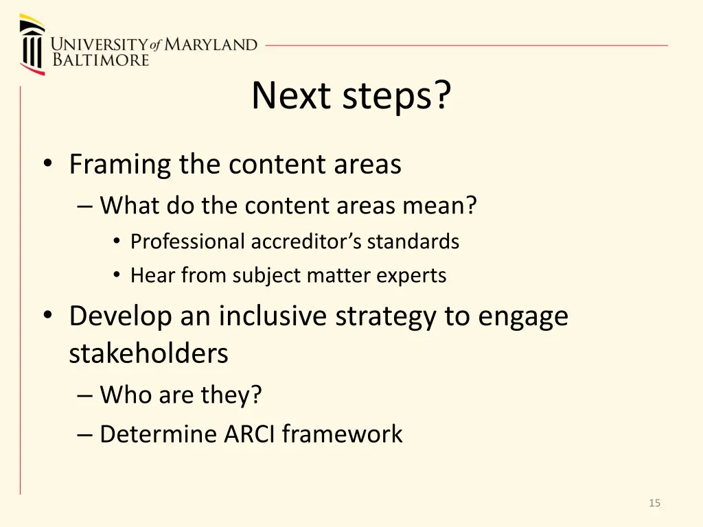 next steps