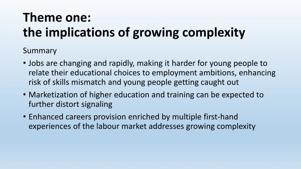 theme one the implications of growing complexity 3