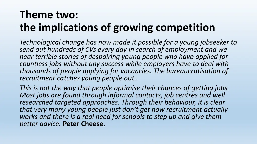 theme two the implications of growing competition 2
