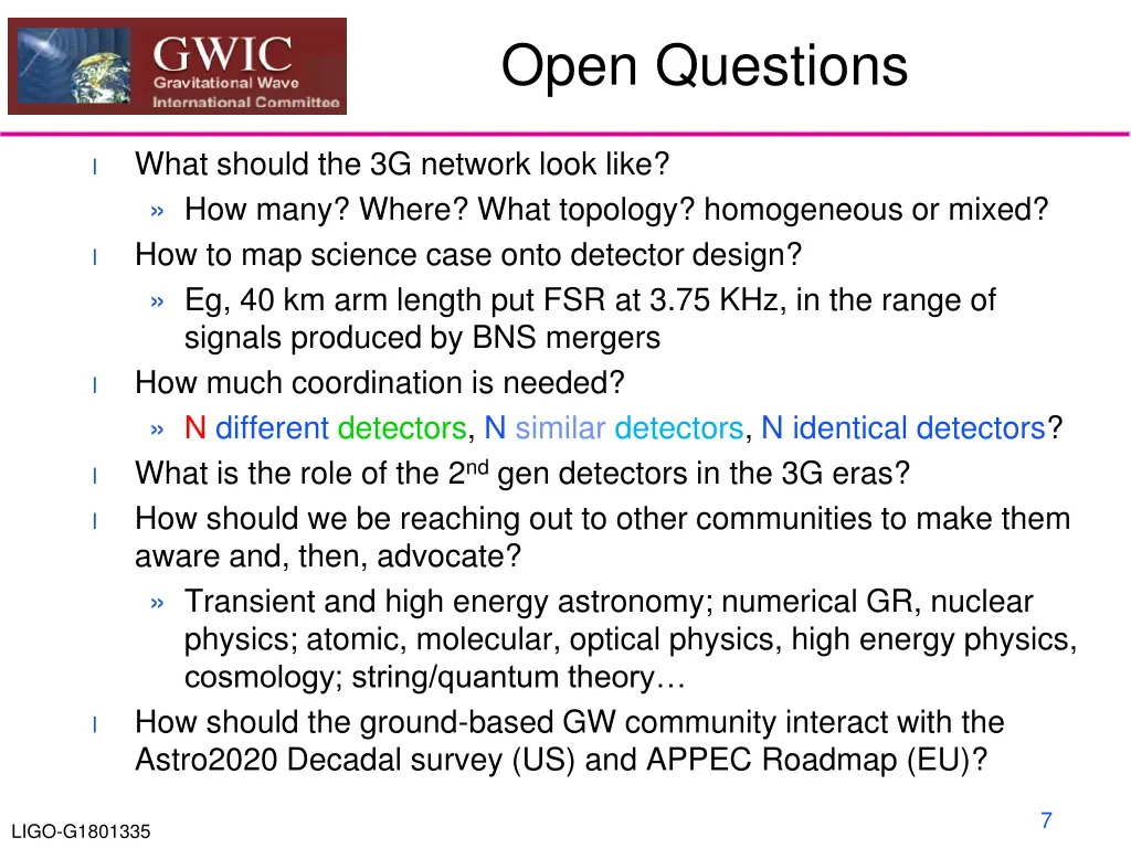 open questions