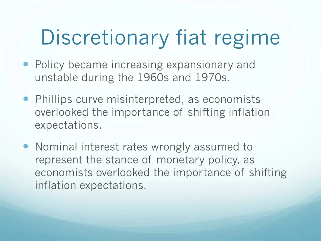 discretionary fiat regime