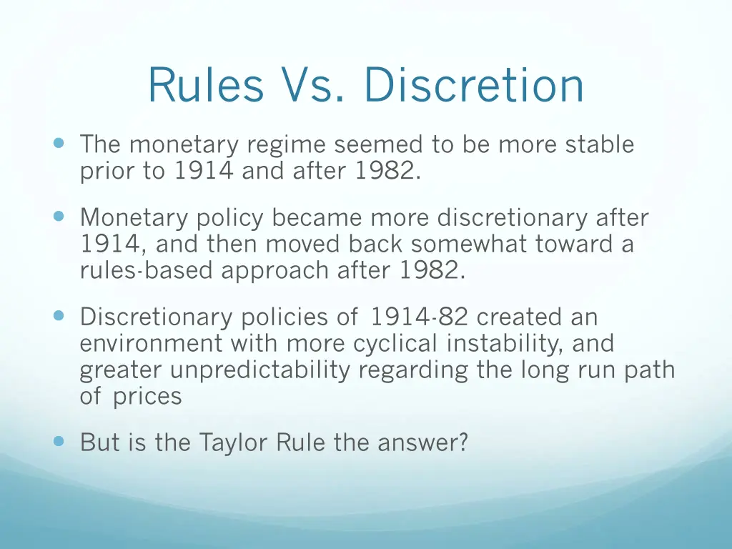 rules vs discretion