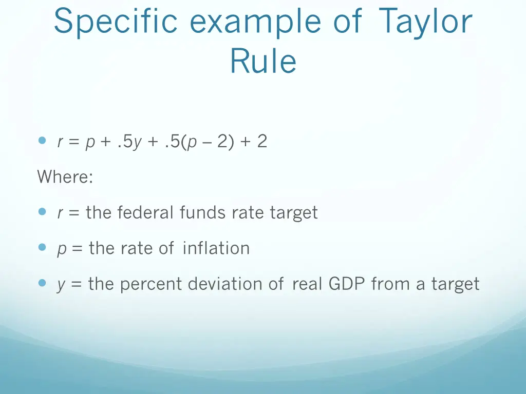 specific example of taylor rule