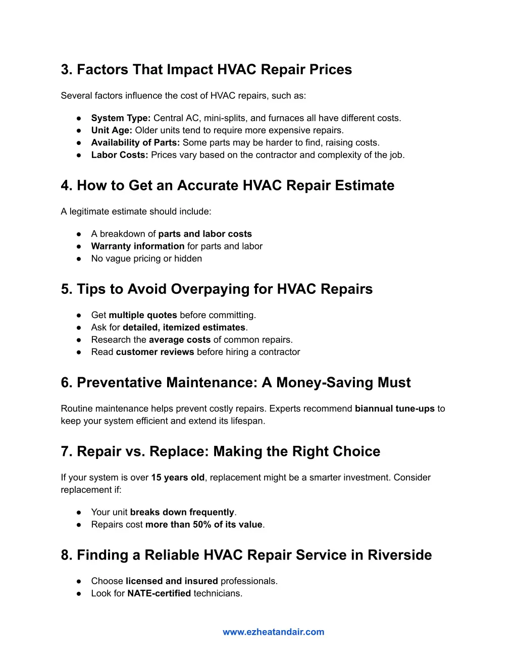 3 factors that impact hvac repair prices