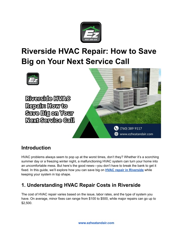 riverside hvac repair how to save big on your