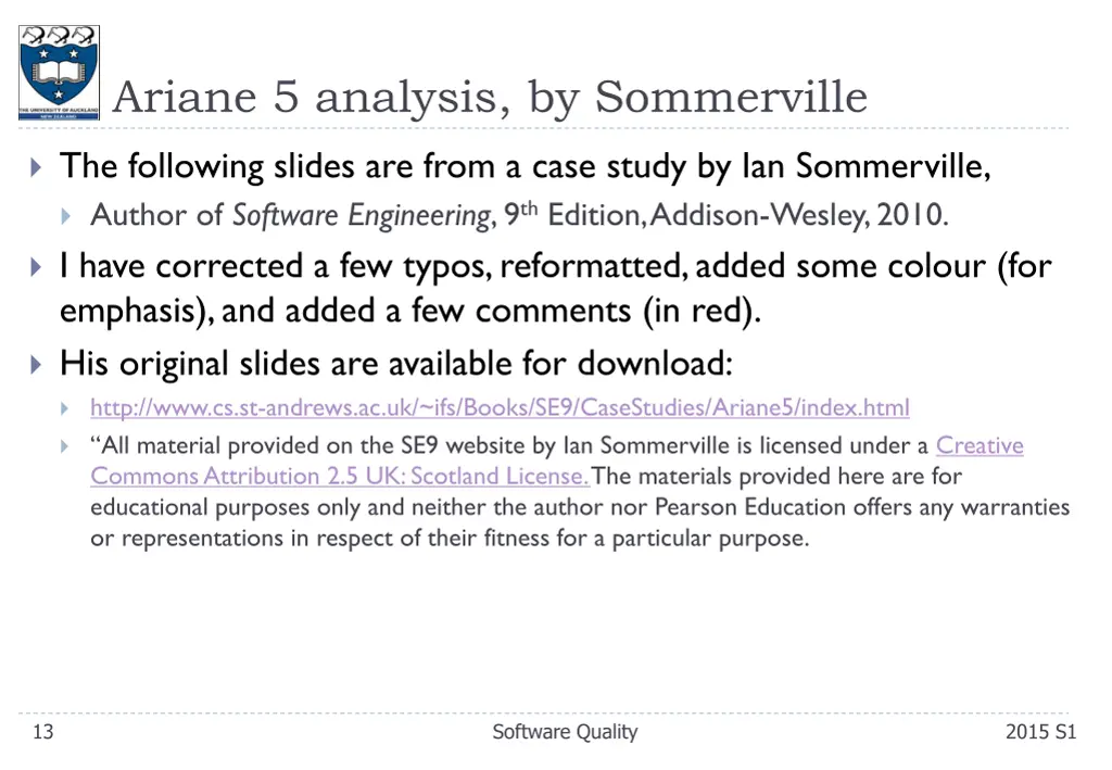 ariane 5 analysis by sommerville