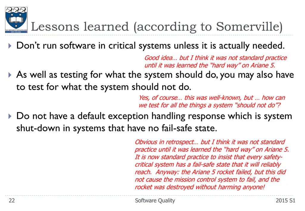 lessons learned according to somerville