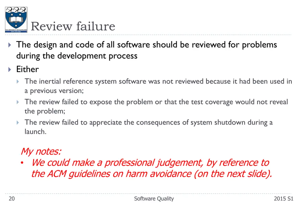 review failure