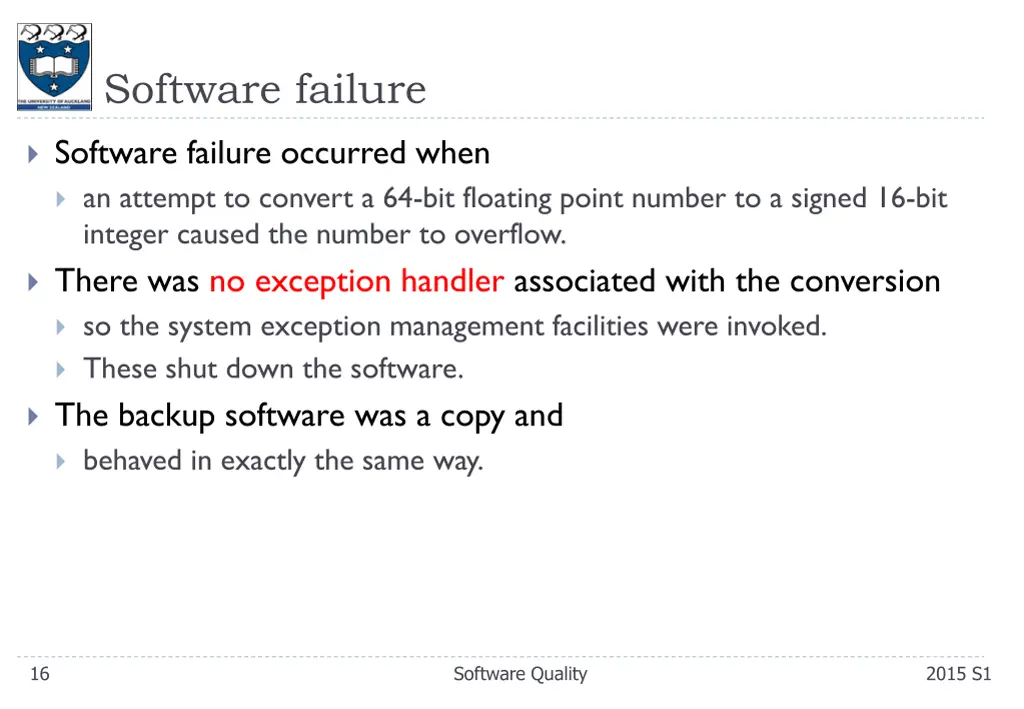 software failure