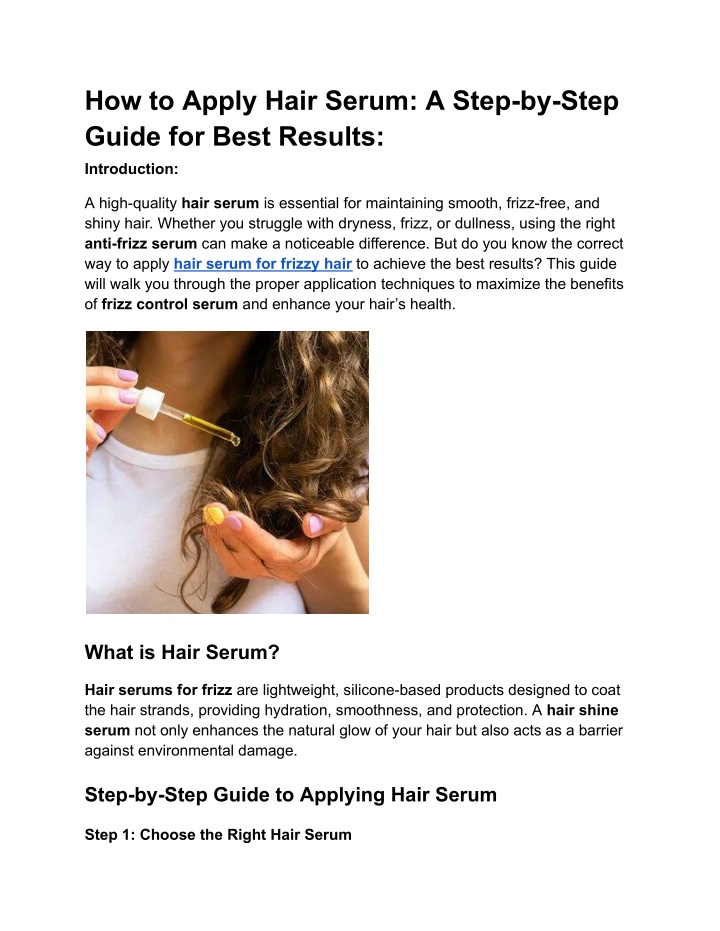 how to apply hair serum a step by step guide