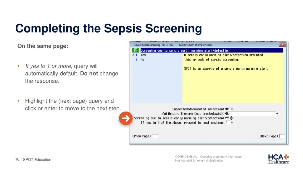 completing the sepsis screening 3