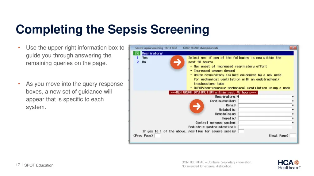 completing the sepsis screening 4